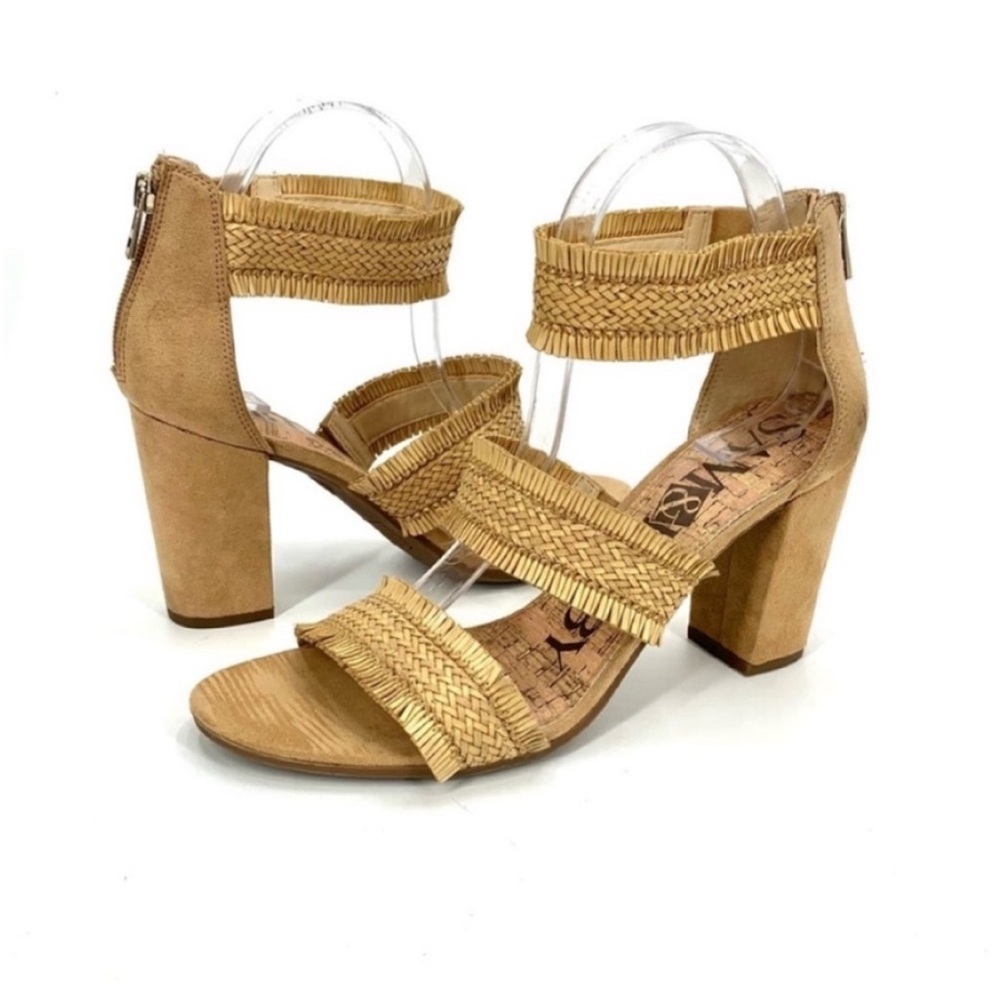 Sam & Libby Esther Vacation Vibes Raffia Sandals Shoes Size 9.5 Tropical